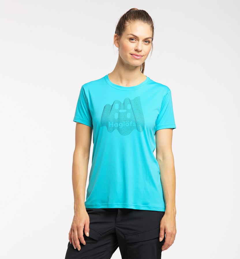 Haglöfs Glee T-Shirt Blue For Womens WZGJF0981 Australia